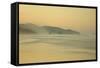 View of beach and distant sea stacks at dusk, Cannon Beach, Oregon, USA-Bill Coster-Framed Stretched Canvas