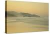 View of beach and distant sea stacks at dusk, Cannon Beach, Oregon, USA-Bill Coster-Stretched Canvas