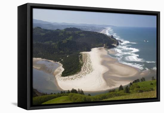 View of Beach and Salmon River, Cascade Head, Oregon, USA-Jamie & Judy Wild-Framed Stretched Canvas