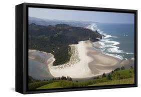 View of Beach and Salmon River, Cascade Head, Oregon, USA-Jamie & Judy Wild-Framed Stretched Canvas