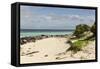 View of Beach and Sea of Zanj, Ihla Das Rolas, Mozambique-Alida Latham-Framed Stretched Canvas