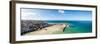 View of beach and sea, Saint Ives, Cornwall, England, United Kingdom-Panoramic Images-Framed Photographic Print