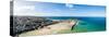 View of beach and sea, Saint Ives, Cornwall, England, United Kingdom-Panoramic Images-Stretched Canvas