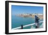 View of beach and telescope on a sunny day from Brighton Palace Pier, Brighton, East Sussex-Frank Fell-Framed Photographic Print