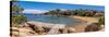 View of beach and whitewashed villas of Porto Rafael, Sardinia, Italy, Mediterranean, Europe-Frank Fell-Stretched Canvas