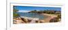 View of beach and whitewashed villas of Porto Rafael, Sardinia, Italy, Mediterranean, Europe-Frank Fell-Framed Photographic Print