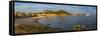 View of beach at sunset in Golfo Aranci, Sardinia, Italy, Mediterranean, Europe-Frank Fell-Framed Stretched Canvas