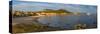 View of beach at sunset in Golfo Aranci, Sardinia, Italy, Mediterranean, Europe-Frank Fell-Stretched Canvas