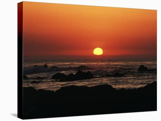 View of Beach at Sunset, Pacific Grove, Monterey Peninsula, California, USA-Stuart Westmorland-Stretched Canvas