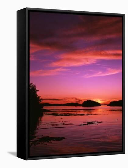 View of Beach at Sunset, Vancouver Island, British Columbia-Stuart Westmorland-Framed Stretched Canvas