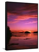 View of Beach at Sunset, Vancouver Island, British Columbia-Stuart Westmorland-Framed Stretched Canvas