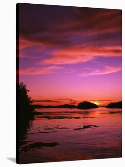 View of Beach at Sunset, Vancouver Island, British Columbia-Stuart Westmorland-Stretched Canvas