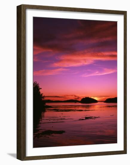 View of Beach at Sunset, Vancouver Island, British Columbia-Stuart Westmorland-Framed Premium Photographic Print