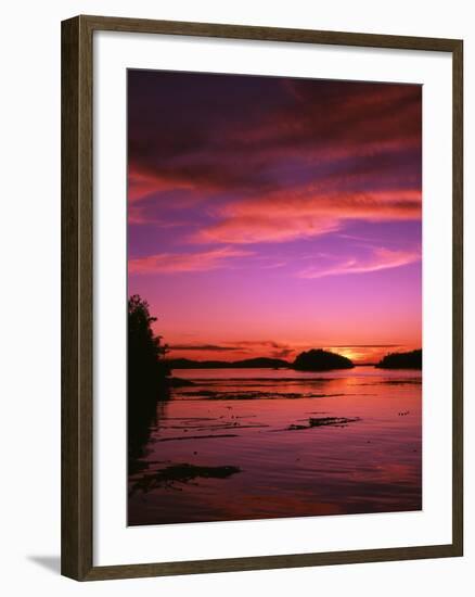 View of Beach at Sunset, Vancouver Island, British Columbia-Stuart Westmorland-Framed Premium Photographic Print