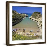 View of Beach, Canal D`Amour, Sidari, North Coast, Corfu, Ionian Islands, Greek Islands, Greece-Stuart Black-Framed Photographic Print