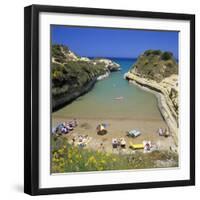 View of Beach, Canal D`Amour, Sidari, North Coast, Corfu, Ionian Islands, Greek Islands, Greece-Stuart Black-Framed Photographic Print