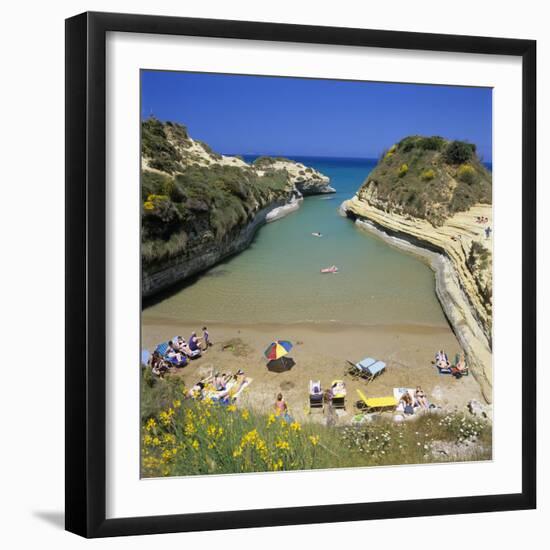 View of Beach, Canal D`Amour, Sidari, North Coast, Corfu, Ionian Islands, Greek Islands, Greece-Stuart Black-Framed Photographic Print