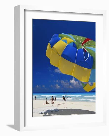 View of Beach, Cancun, Mexico-Greg Johnston-Framed Photographic Print