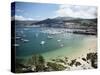 View of Beach, Harbour and Town, Bayona, Galicia, Spain-Duncan Maxwell-Stretched Canvas