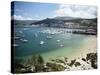 View of Beach, Harbour and Town, Bayona, Galicia, Spain-Duncan Maxwell-Stretched Canvas