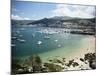 View of Beach, Harbour and Town, Bayona, Galicia, Spain-Duncan Maxwell-Mounted Photographic Print