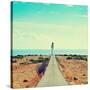 View of Beacon Far De Barbaria in Formentera, Balearic Islands, Spain, with a Retro Effect-nito-Stretched Canvas