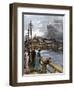 View of Beacon Hill From West Boston Bridge, 1890s-null-Framed Giclee Print