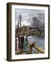 View of Beacon Hill From West Boston Bridge, 1890s-null-Framed Giclee Print