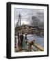 View of Beacon Hill From West Boston Bridge, 1890s-null-Framed Giclee Print