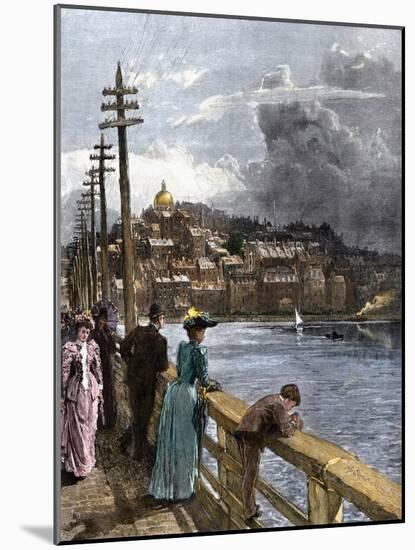 View of Beacon Hill From West Boston Bridge, 1890s-null-Mounted Giclee Print