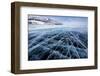 View of Beautiful Drawings on Ice from Cracks and Bubbles of Deep Gas on Surface of Baikal Lake in-Nickolay Vinokurov-Framed Photographic Print