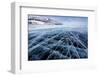 View of Beautiful Drawings on Ice from Cracks and Bubbles of Deep Gas on Surface of Baikal Lake in-Nickolay Vinokurov-Framed Photographic Print