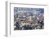 View of bell tower of Church of St. Martin and the city of Chur, district of Plessur, Canton of Gra-Roberto Moiola-Framed Photographic Print