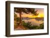 View of Belvedere Skiathos Old Port from elevated position at sunrise in Skiathos Town-Frank Fell-Framed Photographic Print