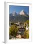 View of Berchtesgaden in Autumn with the Watzmann Mountain in the Background-Miles Ertman-Framed Photographic Print