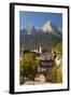 View of Berchtesgaden in Autumn with the Watzmann Mountain in the Background-Miles Ertman-Framed Photographic Print