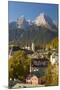 View of Berchtesgaden in Autumn with the Watzmann Mountain in the Background-Miles Ertman-Mounted Photographic Print