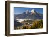 View of Berchtesgaden in Autumn with the Watzmann Mountain in the Background-Miles Ertman-Framed Photographic Print