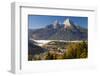 View of Berchtesgaden in Autumn with the Watzmann Mountain in the Background-Miles Ertman-Framed Photographic Print