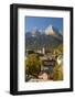 View of Berchtesgaden in Autumn with the Watzmann Mountain in the Background-Miles Ertman-Framed Photographic Print