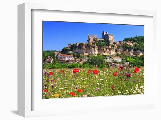 View of Beynac Castle in Beynac-et-Cazenac on Dordogne River-null-Framed Art Print