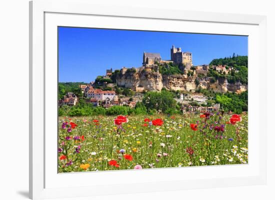 View of Beynac Castle in Beynac-et-Cazenac on Dordogne River-null-Framed Art Print