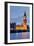 View of Big Ben and Houses of Parliament with Westminster Bridge at Thames River-null-Framed Photographic Print