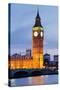 View of Big Ben and Houses of Parliament with Westminster Bridge at Thames River-null-Stretched Canvas