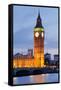 View of Big Ben and Houses of Parliament with Westminster Bridge at Thames River-null-Framed Stretched Canvas