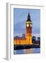 View of Big Ben and Houses of Parliament with Westminster Bridge at Thames River-null-Framed Photographic Print