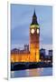 View of Big Ben and Houses of Parliament with Westminster Bridge at Thames River-null-Framed Photographic Print