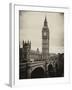 View of Big Ben from across the Westminster Bridge - London - UK - England - United Kingdom-Philippe Hugonnard-Framed Premium Photographic Print