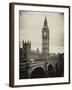 View of Big Ben from across the Westminster Bridge - London - UK - England - United Kingdom-Philippe Hugonnard-Framed Premium Photographic Print