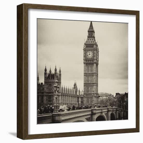 View of Big Ben from across the Westminster Bridge - London - UK - England - United Kingdom-Philippe Hugonnard-Framed Photographic Print